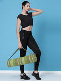 Eco - Friendly Cotton Canvas Striped Yoga Bag