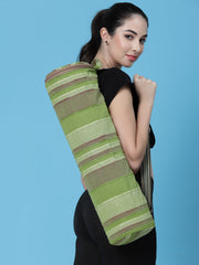 Eco - Friendly Cotton Canvas Striped Yoga Bag