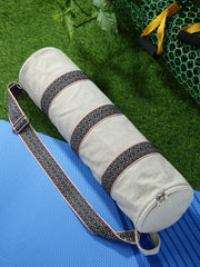 Eco - Friendly Cotton Canvas Striped Yoga Bag