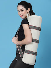 Eco - Friendly Cotton Canvas Striped Yoga Bag