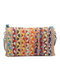 Sisal Striped & Embellished Jute Sling Bag