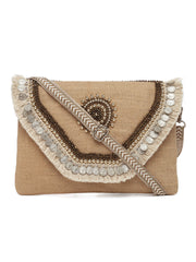 Sisal Embellished Jute Sling Bag