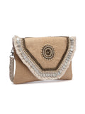 Sisal Embellished Jute Sling Bag