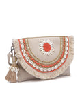 Sisal Embellished Jute Sling Bag