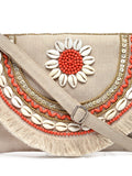 Sisal Embellished Jute Sling Bag