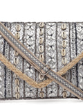 Sisal Striped & Embellished Jute Sling Bag