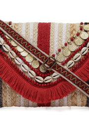 Sisal Embellished Jute Sling Bag