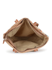 Anekaant Folk Khaki & Multi Striped Jute Tote Bag