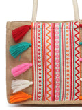 Sisal Boho Striped Jacquard Jute Shoulder Bag