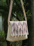 Kooky Boho Chevron Embellished Handloom Cotton Canvas Sling Bag
