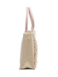 Kooky Floral Embellished Handloom Cotton Canvas Handheld Bag