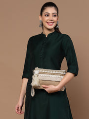 Sisal Embellished Jute Sling Bag