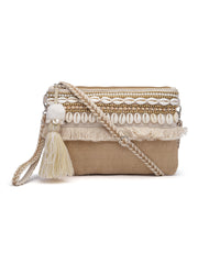 Sisal Embellished Jute Sling Bag