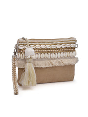 Sisal Embellished Jute Sling Bag