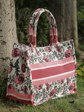 Jungle Floral Jacquard Cotton Handheld Bag
