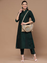 Sisal Embellished Jute Sling Bag