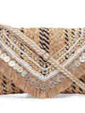 Sisal Embellished Jute Sling Bag