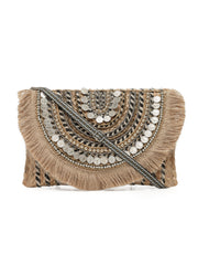 Sisal Embellished Jute Sling Bag