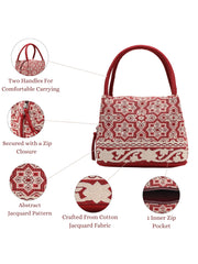 Tribal Cotton Abstract Jacquard Handheld Bag