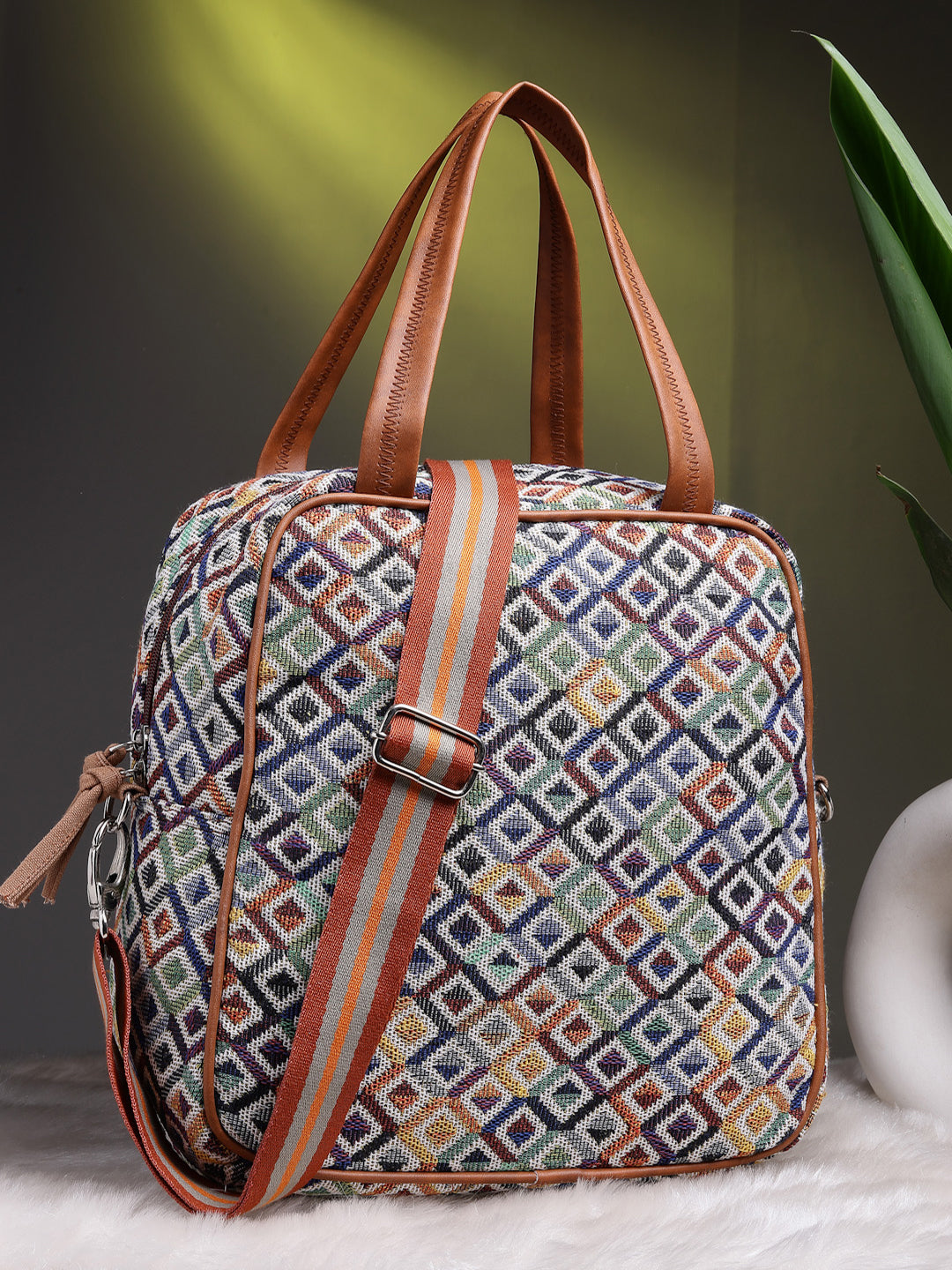 Geomat Diamond Cotton Jacquard Sling Bag