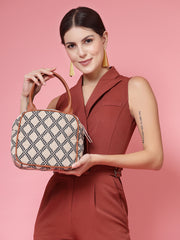 Geomat Lattice Cotton Jacquard Handheld Bag