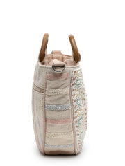 Boho Cotton Ethnic Embellished Handheld Bag
