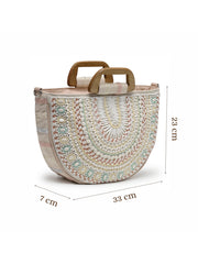Boho Cotton Ethnic Embellished Handheld Bag