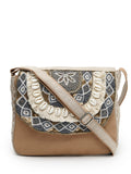 Boho Ethnic Embellished Cotton Jacquard Sling Bag