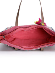 Lush Floral Embroidered Cotton Jacquard Tote Bag