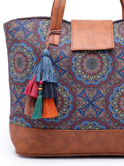Tribal Mandala Printed Polycotton Tote Bag