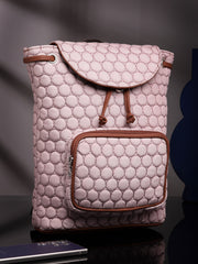 Geometric Quilted Polyester Backpack