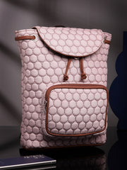 Geometric Quilted Polyester Backpack