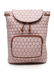 Geometric Quilted Polyester Backpack