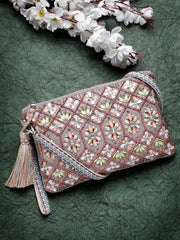 Kooky Geometric Embellished Polycotton Sling Bag