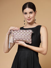 Kooky Geometric Embellished Polycotton Sling Bag