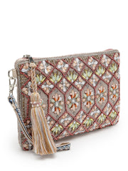Kooky Geometric Embellished Polycotton Sling Bag
