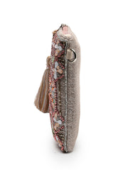 Kooky Geometric Embellished Polycotton Sling Bag