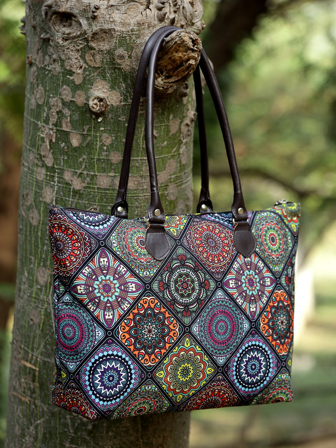 Mandala Printed Cotton Canvas Tote Bag