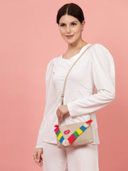 Boho Floral Embroidered Cotton Canvas Sling Bag