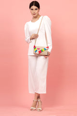 Boho Floral Embroidered Cotton Canvas Sling Bag