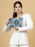Kooky Geometric Embellished Cotton Canvas Sling Bag