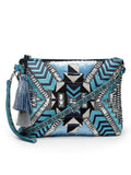 Kooky Geometric Embellished Cotton Canvas Sling Bag
