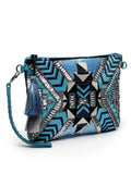 Kooky Geometric Embellished Cotton Canvas Sling Bag