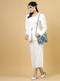 Kooky Geometric Embellished Cotton Canvas Sling Bag