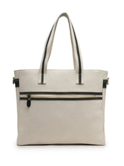 Anekaant Timber & Thread Off White Cotton Solid Tote Bag