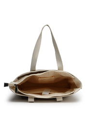Anekaant Timber & Thread Off White Cotton Solid Tote Bag