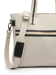 Anekaant Timber & Thread Off White Cotton Solid Tote Bag