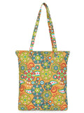 Eco-Friendly Multicolor Floral Printed Cotton Canvas Shopping Bags (Pack of 3)