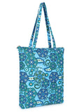 Eco-Friendly Multicolor Floral Printed Cotton Canvas Shopping Bags (Pack of 3)