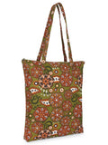 Eco-Friendly Multicolor Floral Printed Cotton Canvas Shopping Bags (Pack of 3)